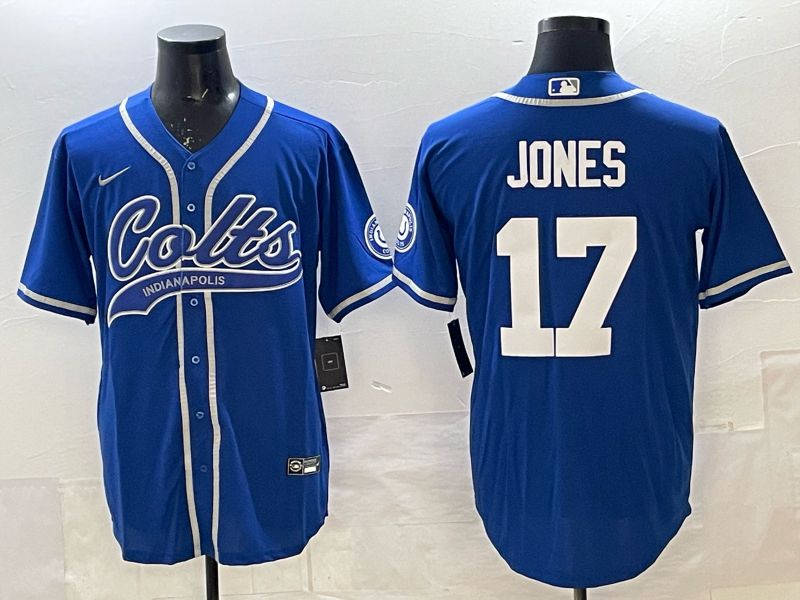 Men 2025 Indianapolis Colts #17 Jones blue Joint Name Nike Limited NFL Jersey 001